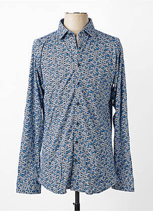 Chemise manches longues imprimé fantaisie bleu DESOTO homme
