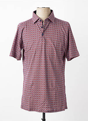 Polo tissage jersey manches courtes rouge DESOTO homme