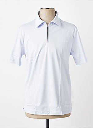Polo tissage jersey manches courtes bleu DESOTO homme