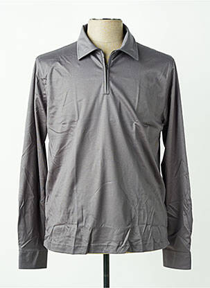 Polo manches longues manches longues gris DESOTO homme