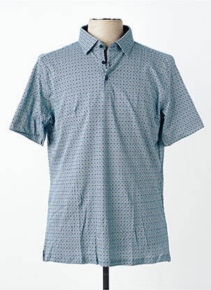 Polo tissage jersey manches courtes bleu DESOTO homme