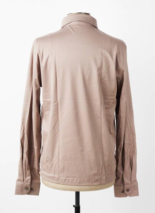 Polo manches longues manches longues marron DESOTO homme