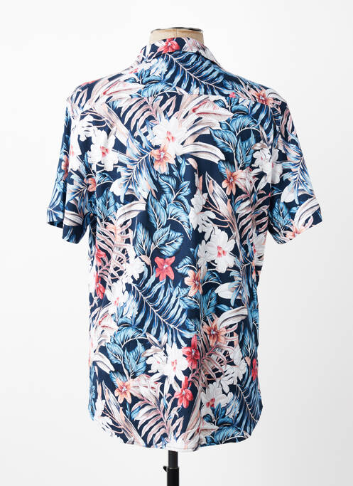 Chemise manches courtes col tailleur bleu DESOTO homme