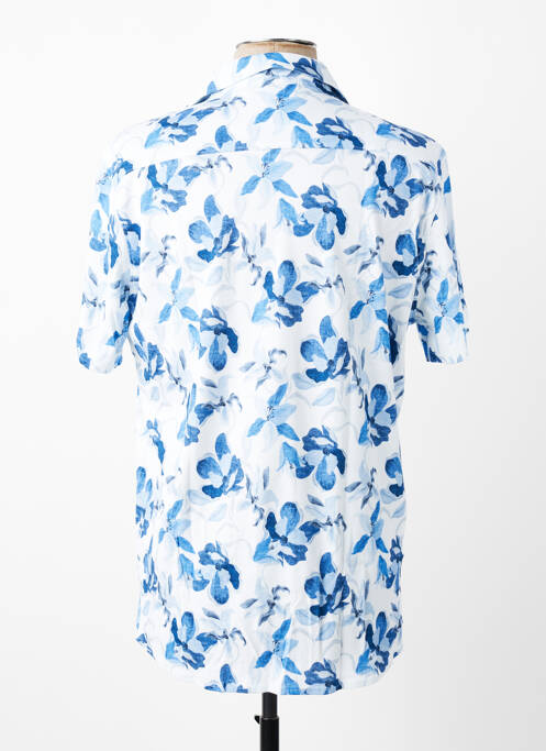 Chemise manches courtes col tailleur bleu DESOTO homme