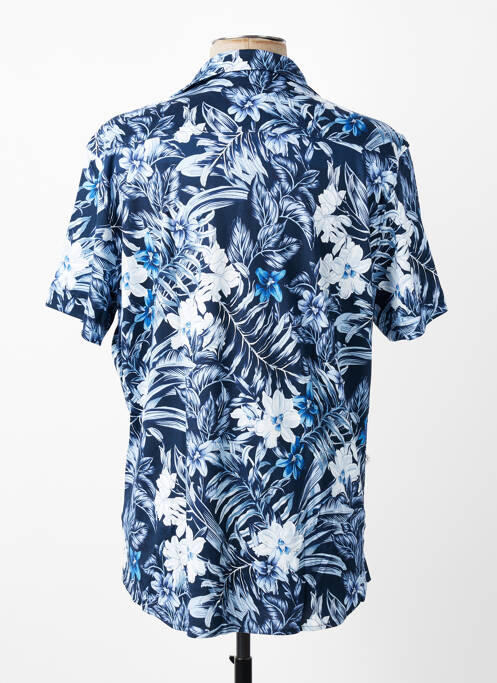 Chemise manches courtes col tailleur bleu DESOTO homme