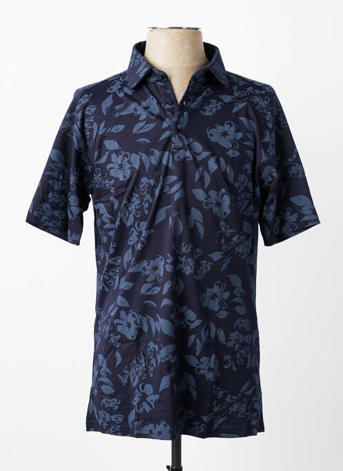 Polo tissage jersey manches courtes bleu DESOTO homme