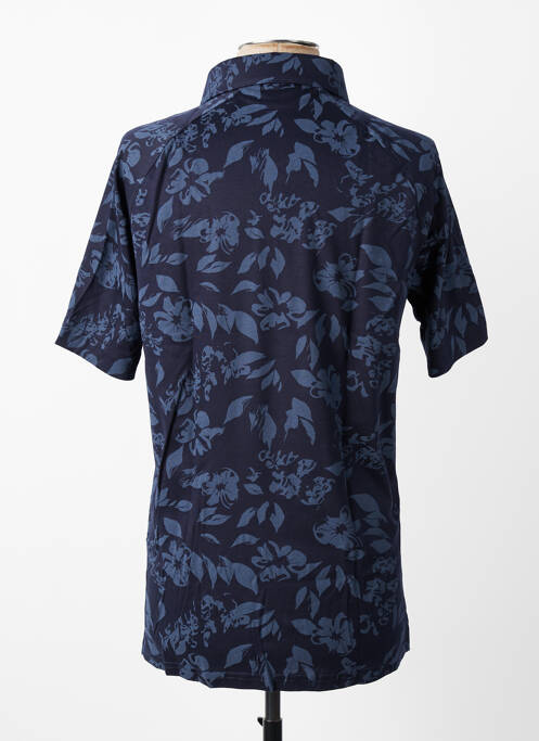 Polo tissage jersey manches courtes bleu DESOTO homme