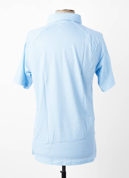 Polo tissage jersey manches courtes bleu DESOTO homme