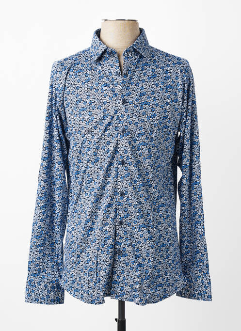 Chemise manches longues imprimé fantaisie bleu DESOTO homme