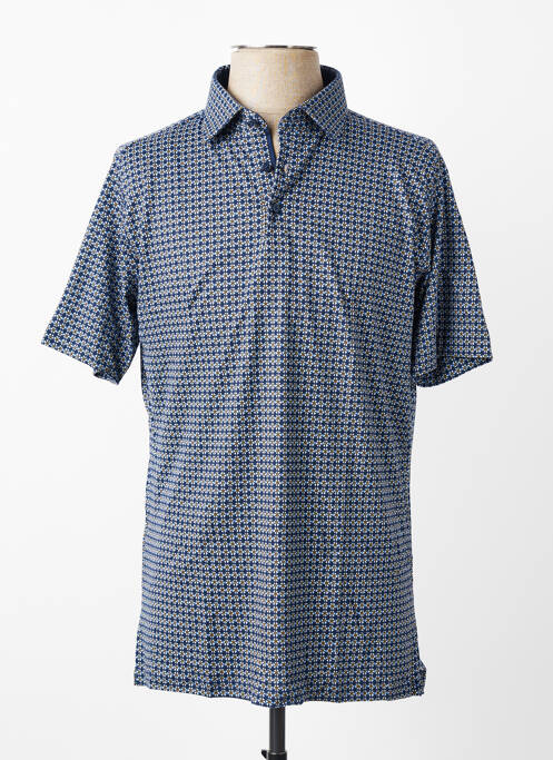Polo tissage jersey manches courtes bleu DESOTO homme
