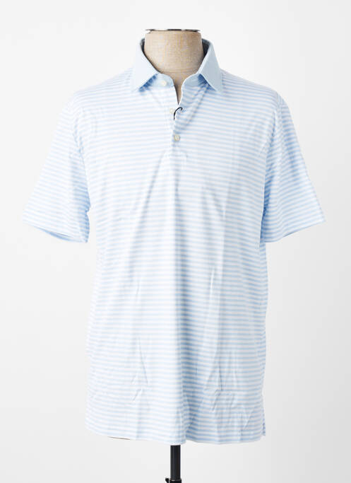 Polo imprimé rayures manches courtes bleu DESOTO homme