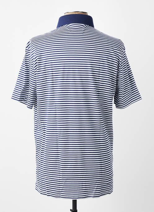 Polo imprimé rayures manches courtes bleu fonce DESOTO homme