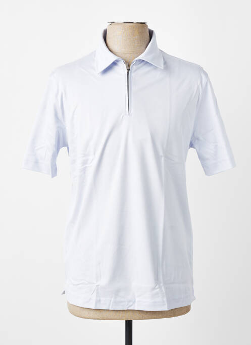 Polo tissage jersey manches courtes bleu DESOTO homme