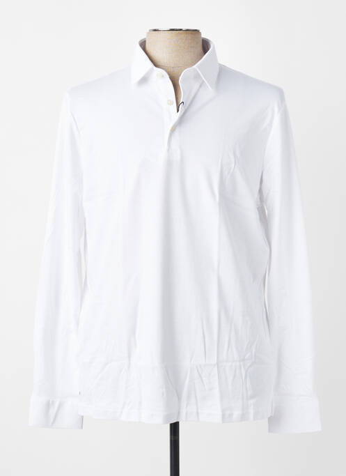 Polo manches longues manches longues blanc DESOTO homme