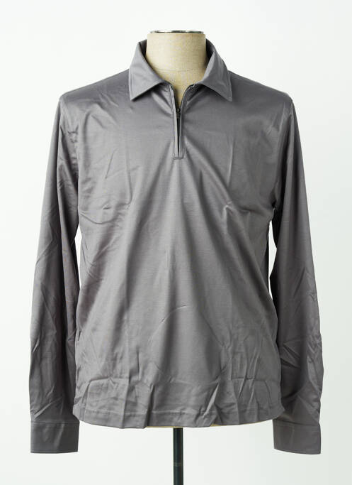 Polo manches longues manches longues gris DESOTO homme