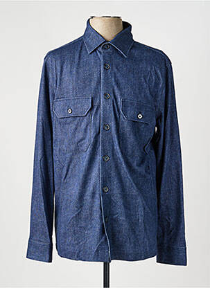 Chemise manches longues coupe droite bleu fonce DESOTO homme