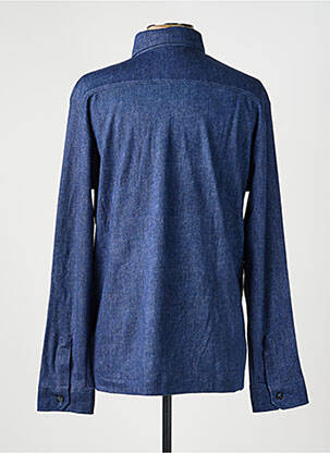 Chemise manches longues coupe droite bleu fonce DESOTO homme