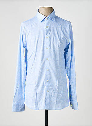 Chemise manches longues coupe droite bleu DESOTO homme