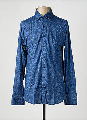 Chemise manches longues coupe droite bleu fonce DESOTO homme