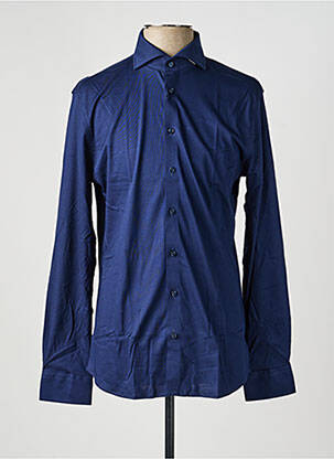 Chemise manches longues coupe droite bleu DESOTO homme