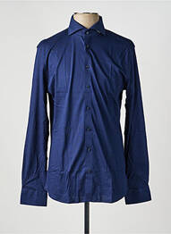Chemise manches longues coupe droite bleu DESOTO homme
