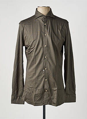 Chemise manches longues coupe droite vert DESOTO homme