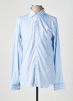 Chemise manches longues imprimé fantaisie bleu DESOTO homme