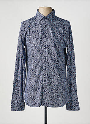 Chemise manches longues imprimé fantaisie bleu DESOTO homme