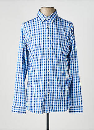 Chemise manches longues imprimé fantaisie bleu DESOTO homme