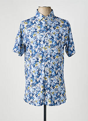 Chemise manches courtes imprimé fantaisie bleu DESOTO homme