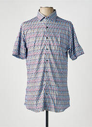 Chemise manches courtes imprimé fantaisie bleu DESOTO homme
