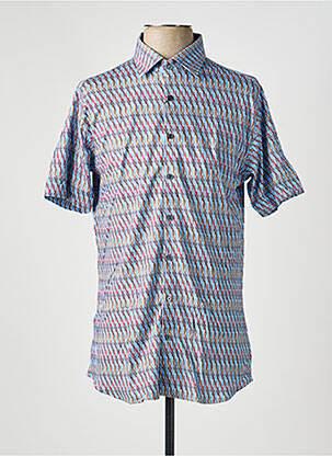 Chemise manches courtes imprimé fantaisie bleu DESOTO homme