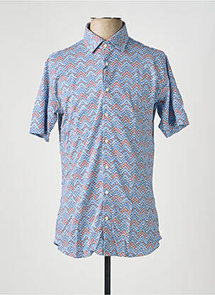 Chemise manches courtes imprimé fantaisie bleu DESOTO homme
