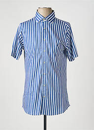 Chemise manches courtes imprimé fantaisie bleu DESOTO homme