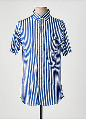 Chemise manches courtes imprimé fantaisie bleu DESOTO homme