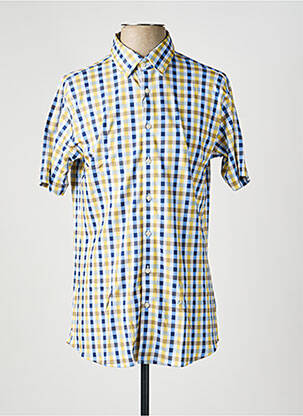 Chemise manches courtes imprimé fantaisie jaune DESOTO homme