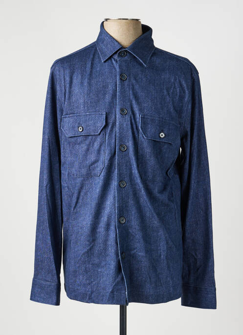 Chemise manches longues coupe droite bleu fonce DESOTO homme