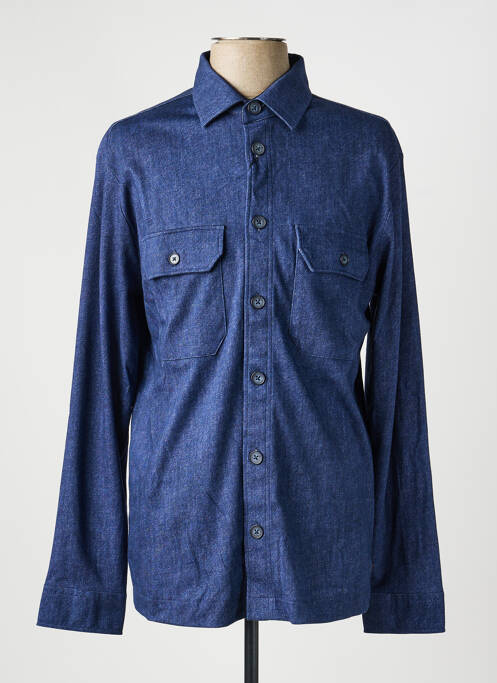 Chemise manches longues coupe droite bleu fonce DESOTO homme