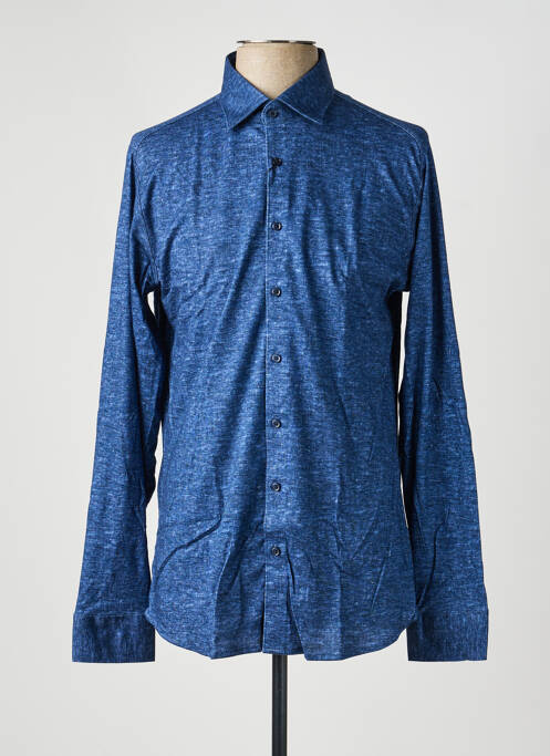 Chemise manches longues coupe droite bleu fonce DESOTO homme