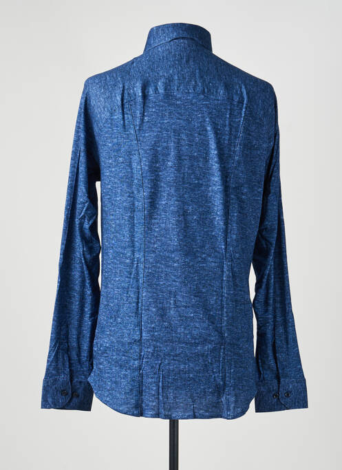 Chemise manches longues coupe droite bleu fonce DESOTO homme
