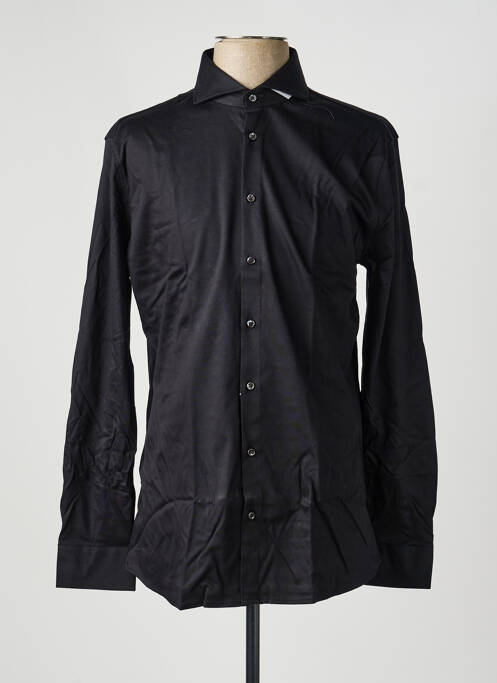 Chemise manches longues coupe droite noir DESOTO homme