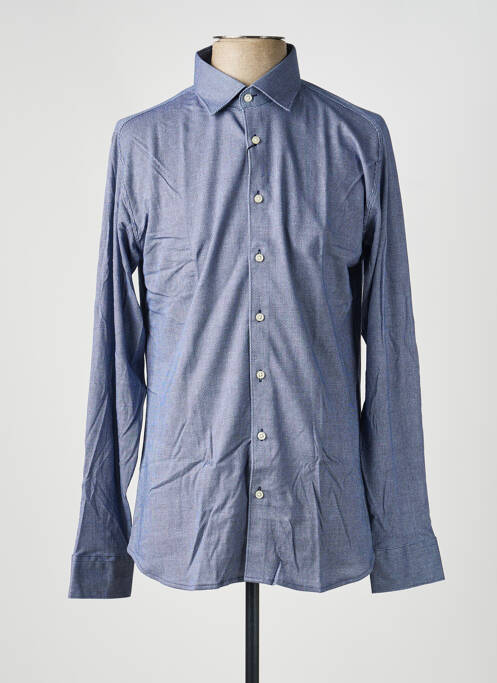 Chemise manches longues imprimé fantaisie bleu DESOTO homme