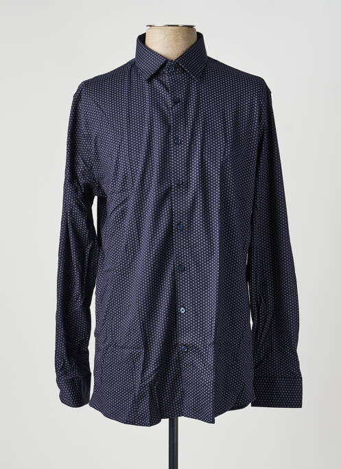 Chemise manches longues imprimé fantaisie bleu fonce DESOTO homme
