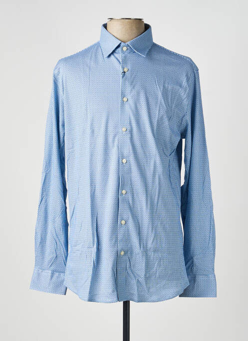 Chemise manches longues imprimé fantaisie bleu DESOTO homme