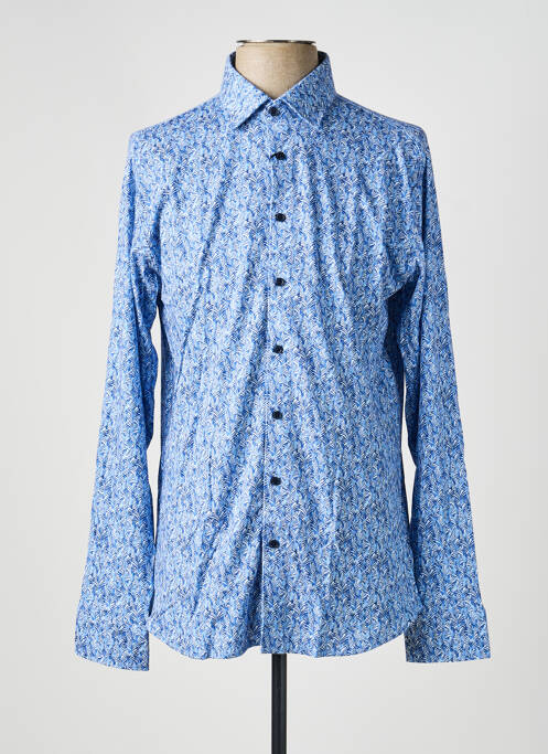 Chemise manches longues imprimé fantaisie bleu DESOTO homme