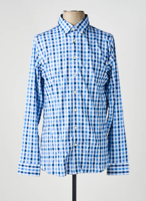 Chemise manches longues imprimé fantaisie bleu DESOTO homme