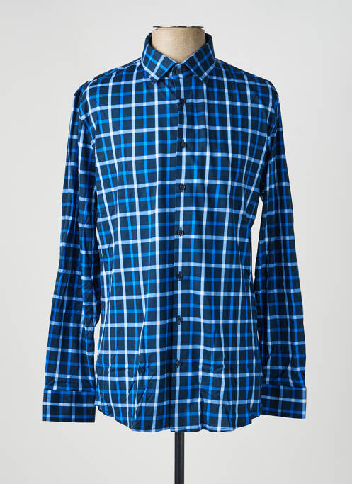 Chemise manches longues imprimé fantaisie bleu DESOTO homme