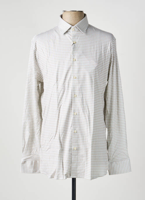 Chemise manches longues imprimé fantaisie beige DESOTO homme