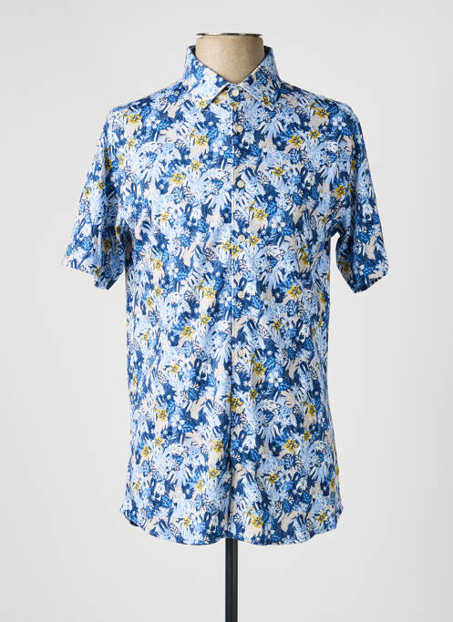 Chemise manches courtes imprimé fantaisie bleu DESOTO homme