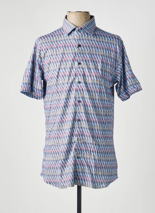 Chemise manches courtes imprimé fantaisie bleu DESOTO homme